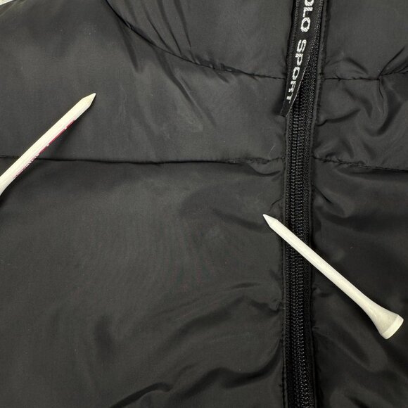 Vintage Polo Sport Ralph Lauren Down Puffer Vest Men Size L Black (24x24”) Basic - Picture 12 of 12
